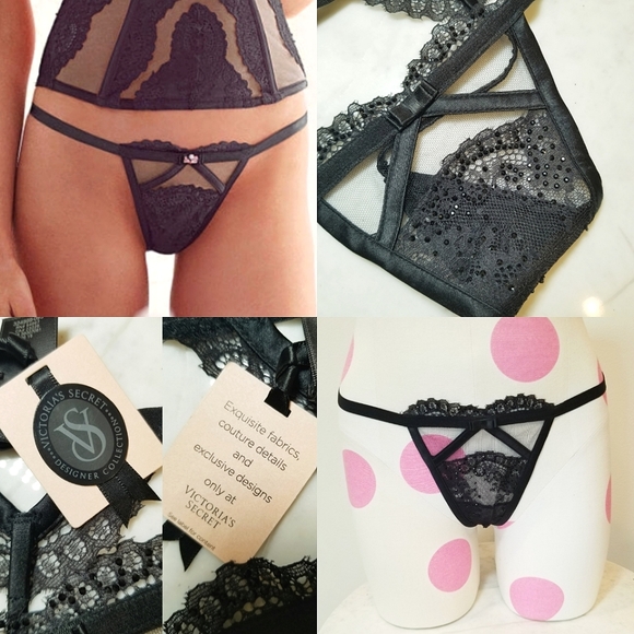 Victoria's Secret Vintage Designer Collection Thong w/ Rhinestone Crystal's NWT - Picture 1 of 16